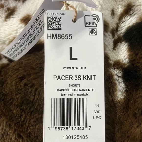ADIDAS PACER 3S KNIT SHORTS - PINK - Picture 6 of 6